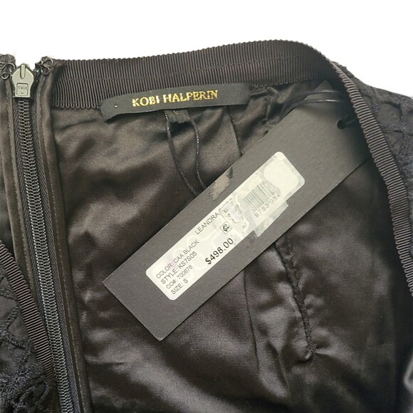 Kobi Halperin NWT Black Floral Crochet Lace Layered Straight Skirt, Size S (4-6) - Picture 8 of 9